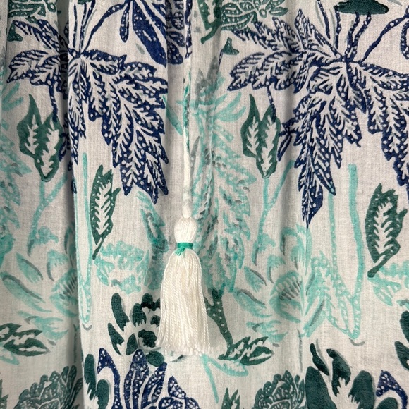 Roller Rabbit Serafina Floral Tunic Dress Womens Medium Fringe Hem Lightweight - Picture 6 of 12